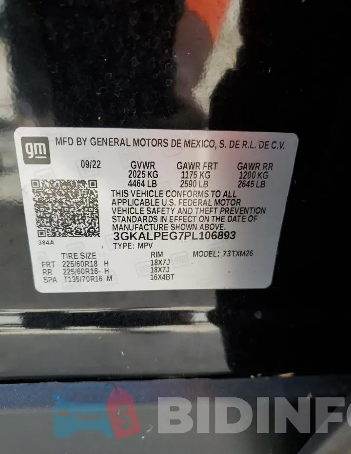 3GKALPEG7PL106893 Photo# 13