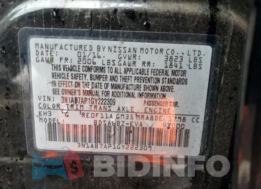 3N1AB7AP1GY222309 Photo# 12
