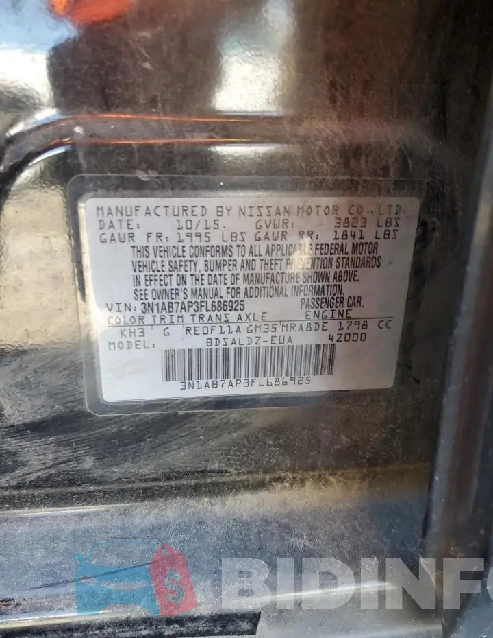 3N1AB7AP3FL686925 Photo# 13