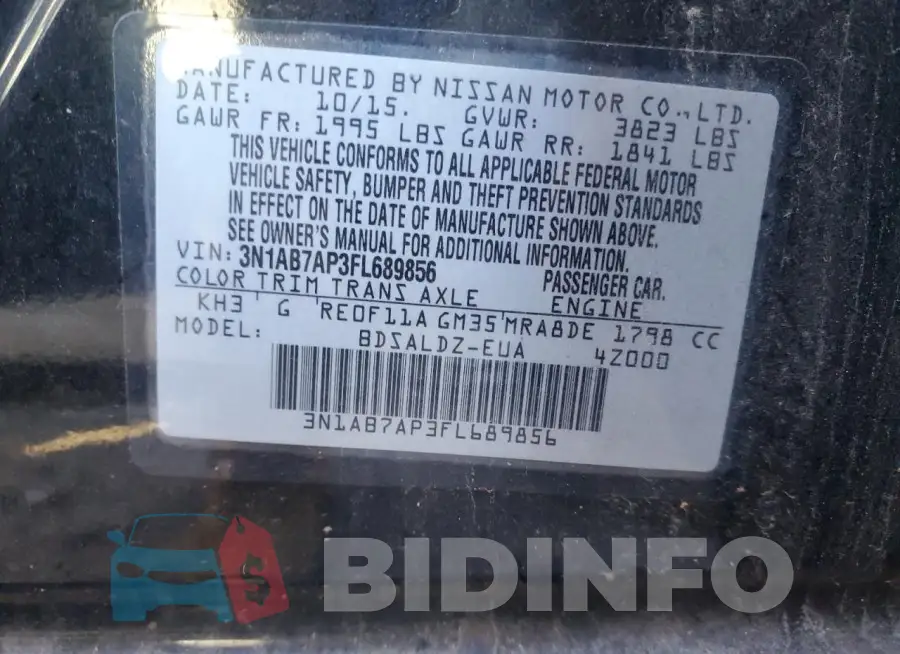 3N1AB7AP3FL689856 Photo# 13