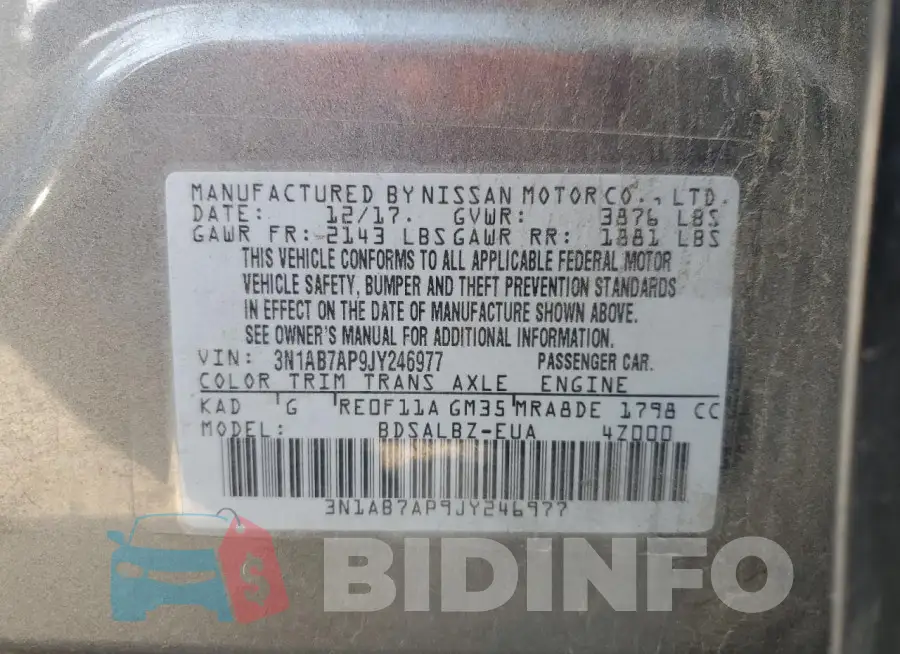 3N1AB7AP9JY246977 Photo# 12