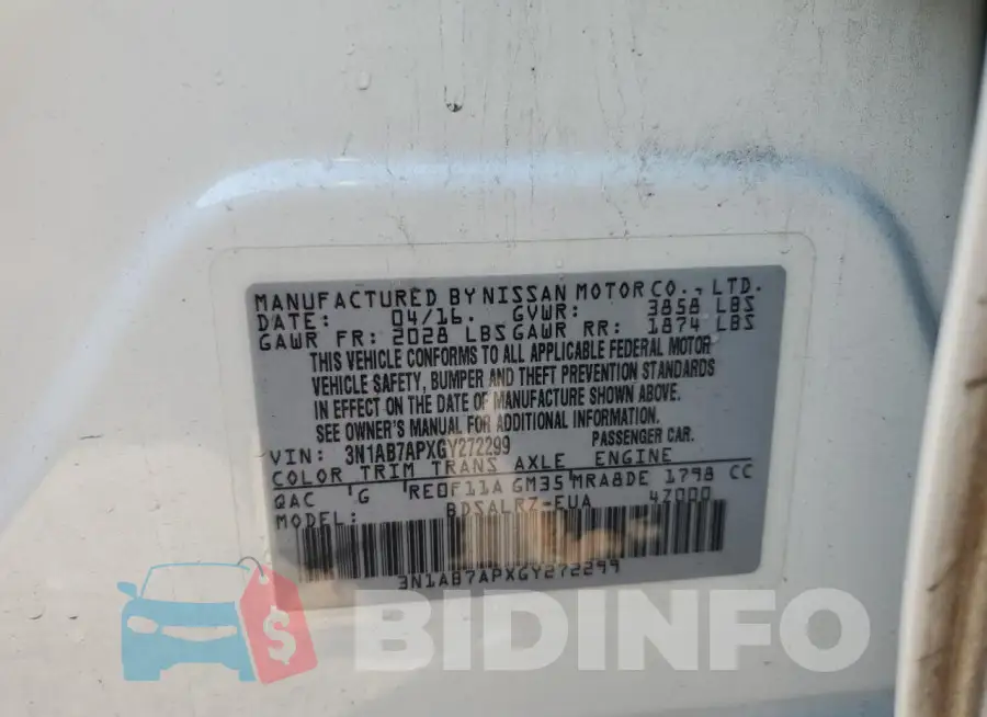 3N1AB7APXGY272299 Photo# 12