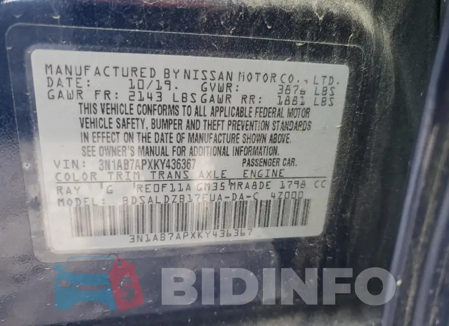 3N1AB7APXKY436367 Photo# 12