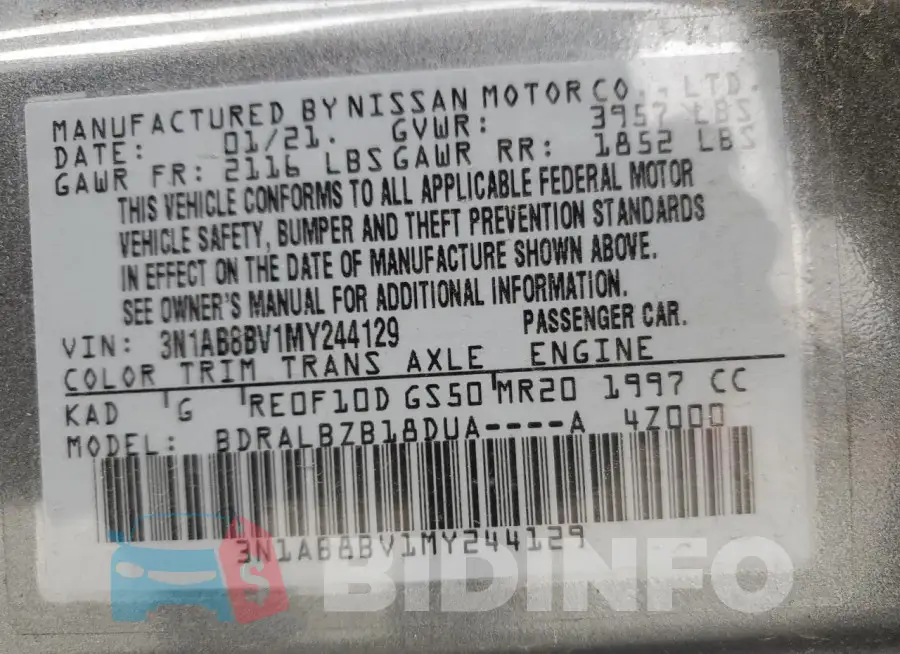 3N1AB8BV1MY244129 Photo# 13