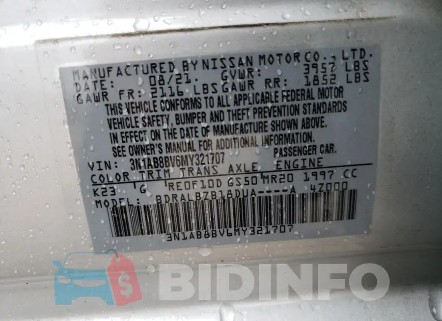 3N1AB8BV6MY321707 Photo# 12