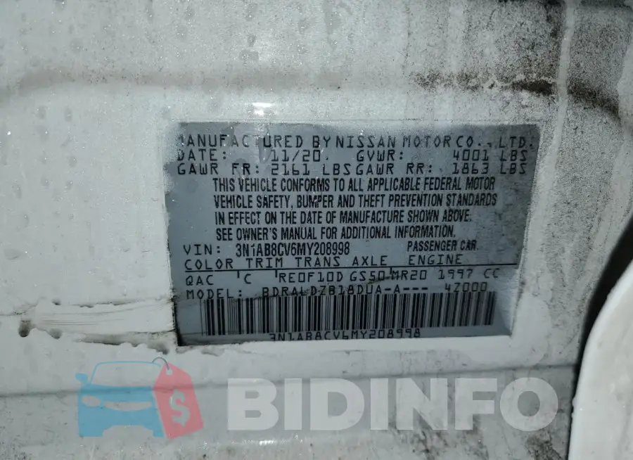 3N1AB8CV6MY208998 Photo# 13