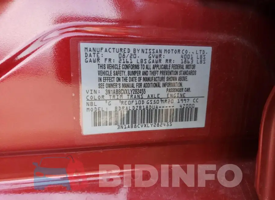 3N1AB8CVXLY282455 Photo# 12