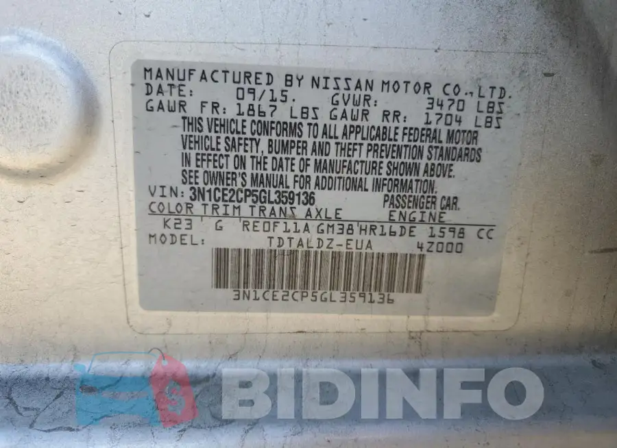 3N1CE2CP5GL359136 Photo# 12