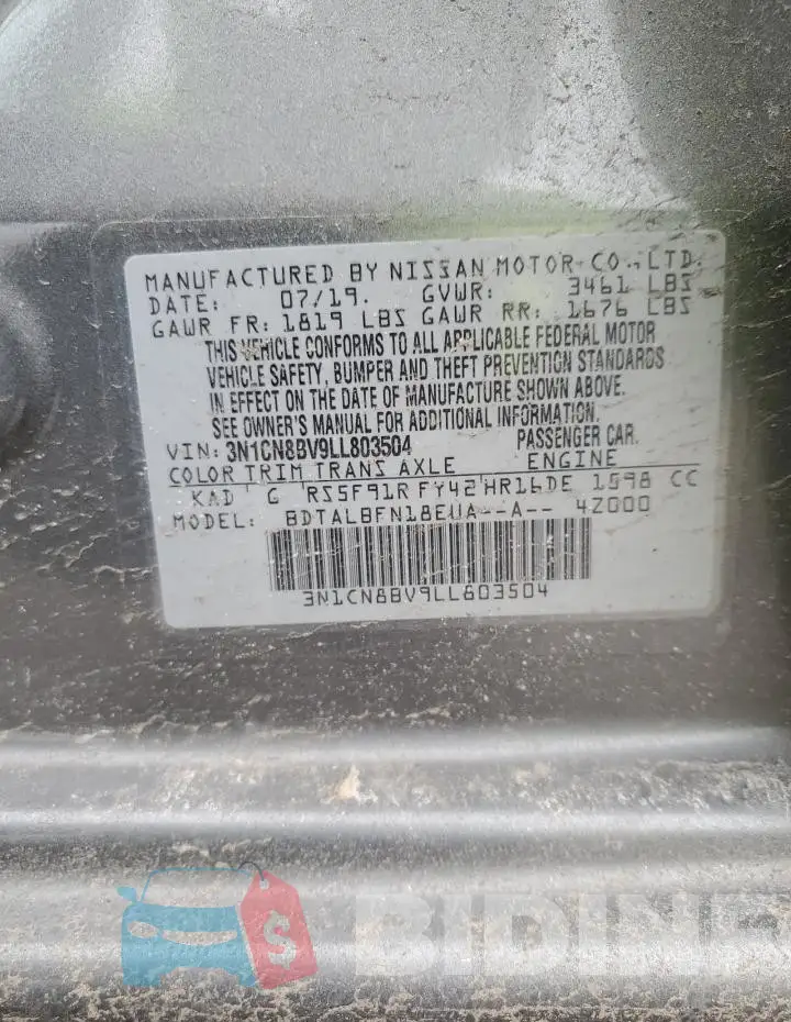 3N1CN8BV9LL803504 Photo# 12