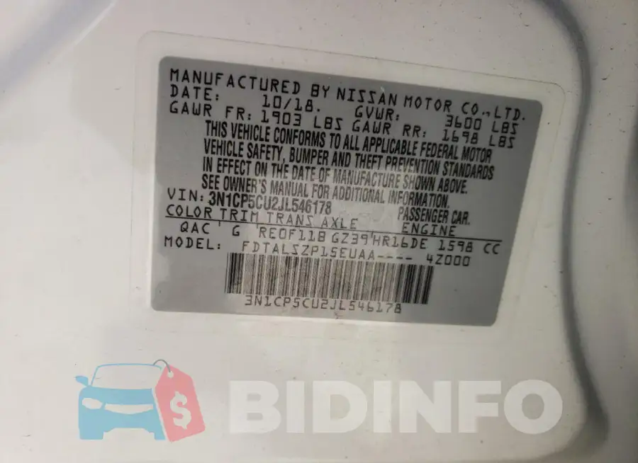 3N1CP5CU2JL546178 Photo# 13