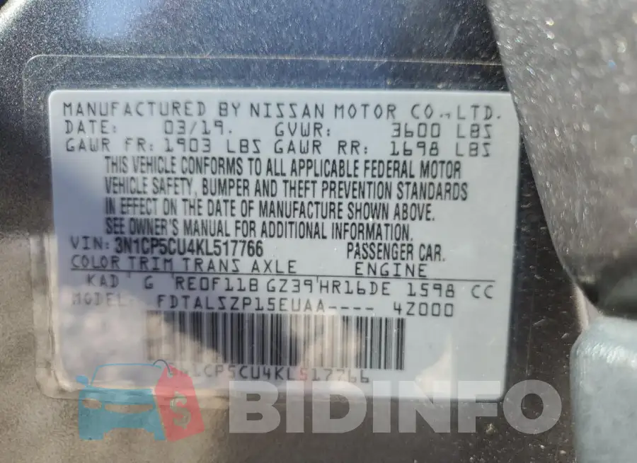 3N1CP5CU4KL517766 Photo# 13