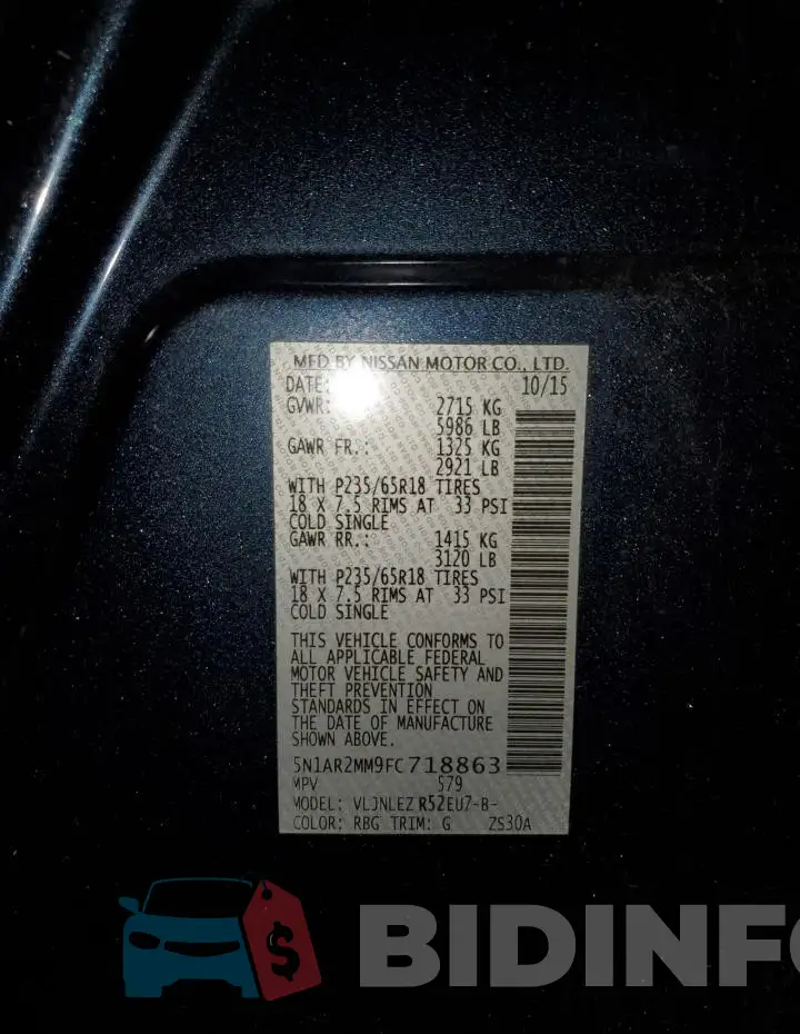 5N1AR2MM9FC718863 Photo# 13
