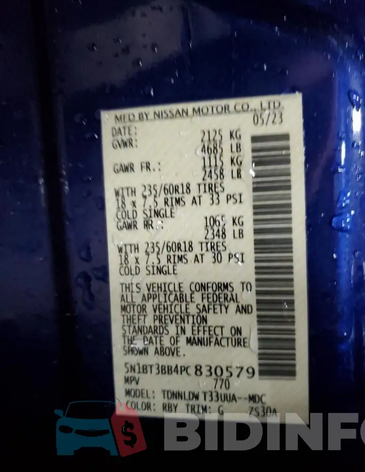 5N1BT3BB4PC830579 Photo# 13