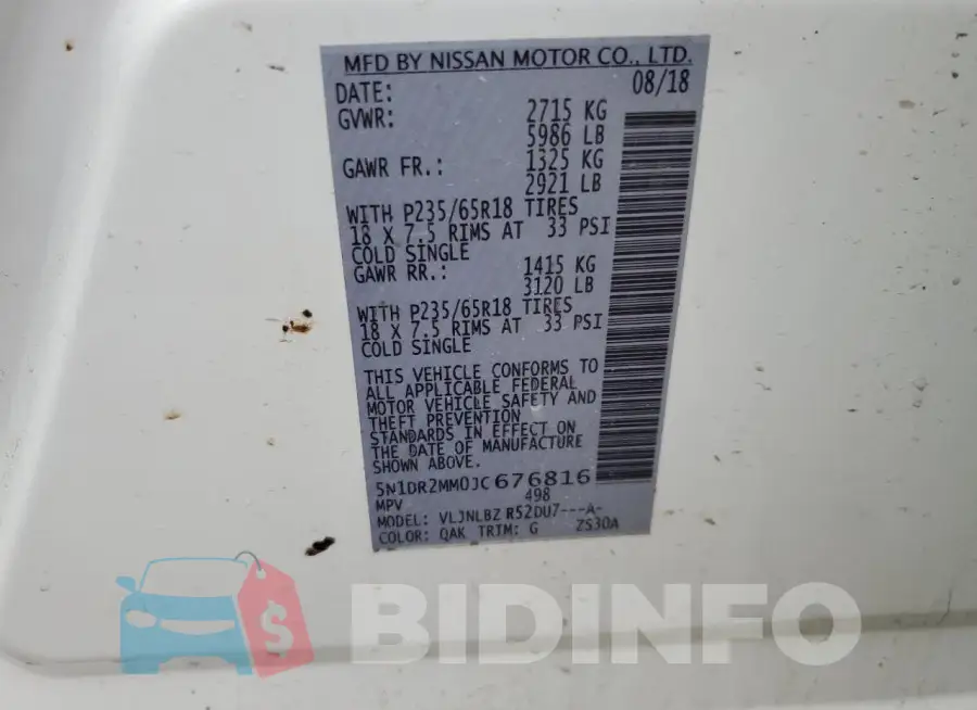 5N1DR2MM0JC676816 Photo# 14