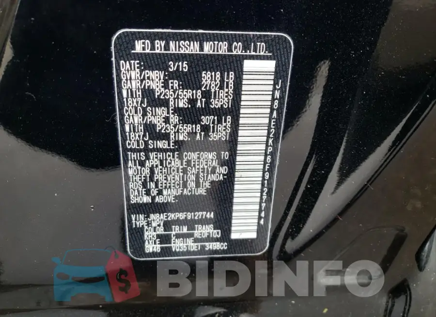 JN8AE2KP6F9127744 Photo# 12