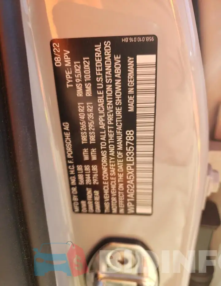 WP1AG2A5XPLB35788 Photo# 14