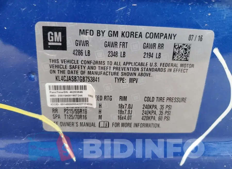 KL4CJASB7GB753841 Photo# 13