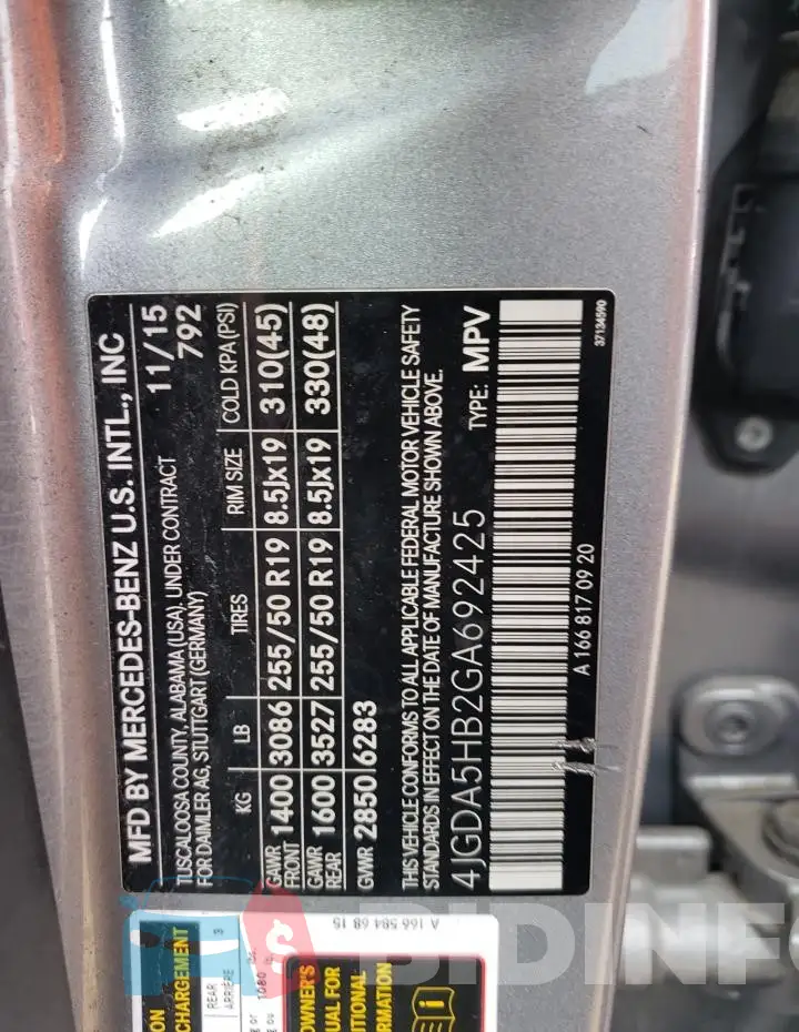 4JGDA5HB2GA692425 Photo# 12