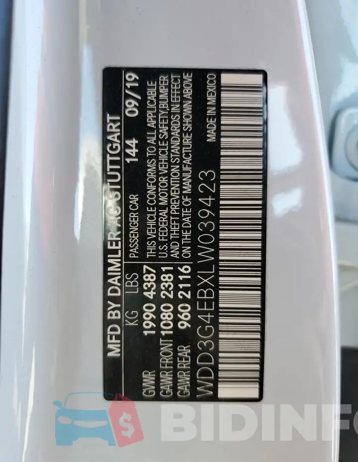 WDD3G4EBXLW039423 Photo# 12