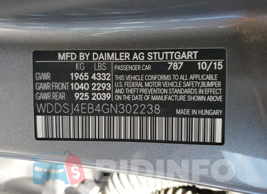 WDDSJ4EB4GN302238 Photo# 12