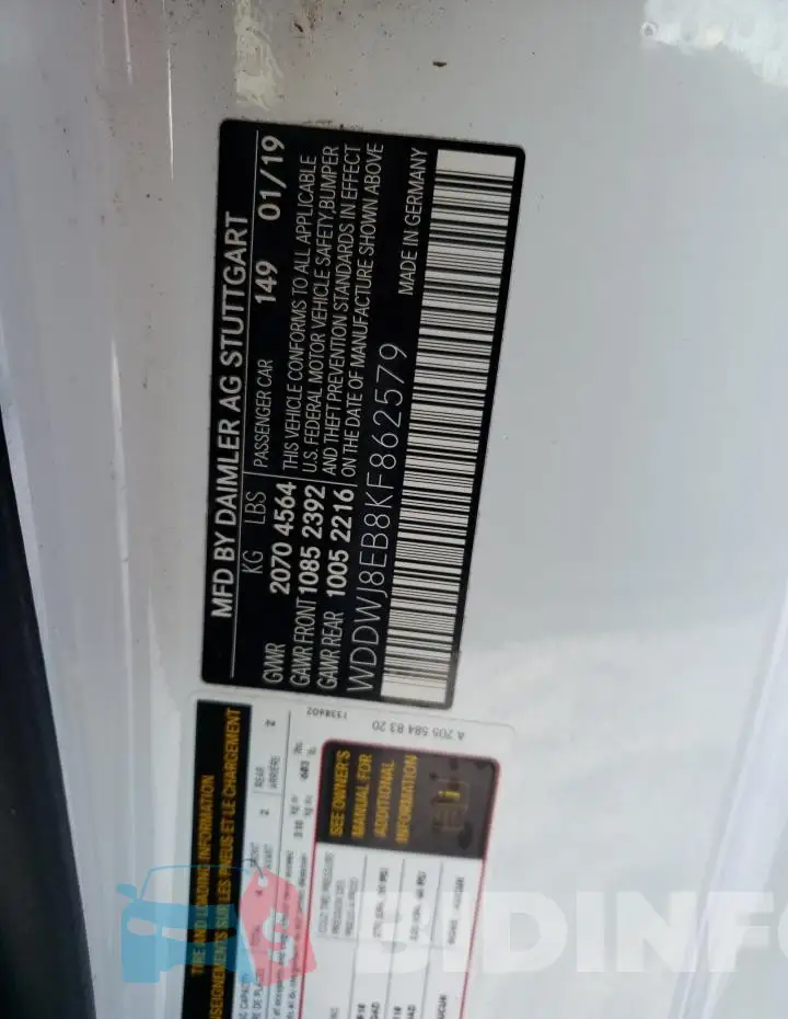 WDDWJ8EB8KF862579 Photo# 13