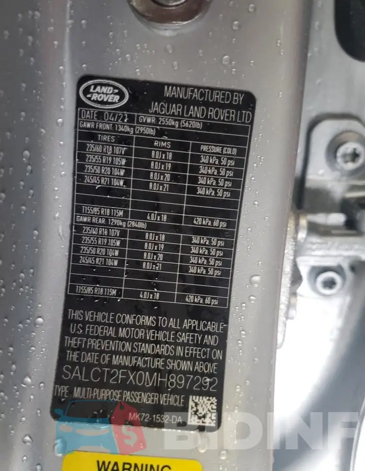SALCT2FX0MH897292 Photo# 13