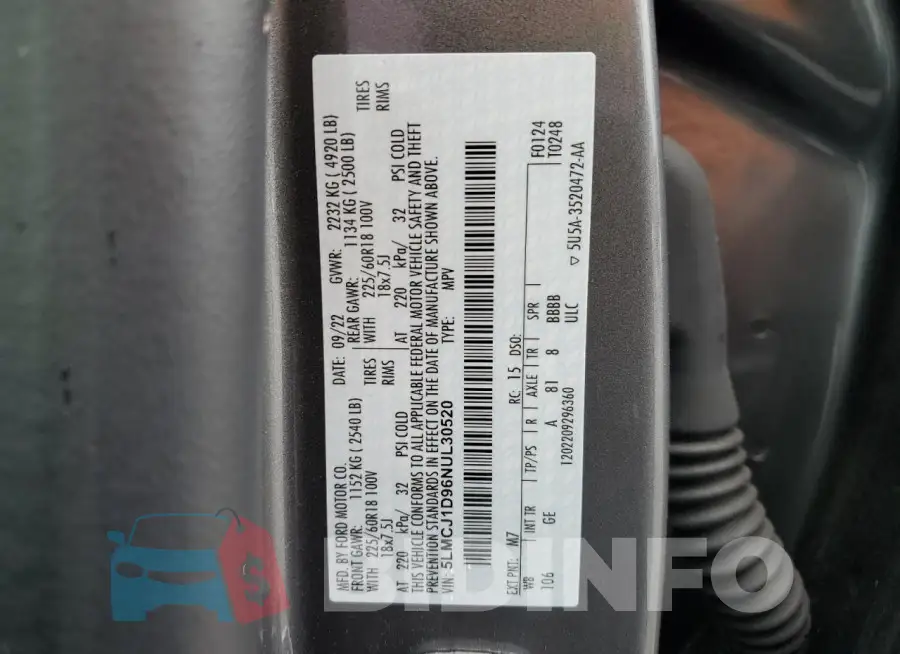 5LMCJ1D96NUL30520 Photo# 12