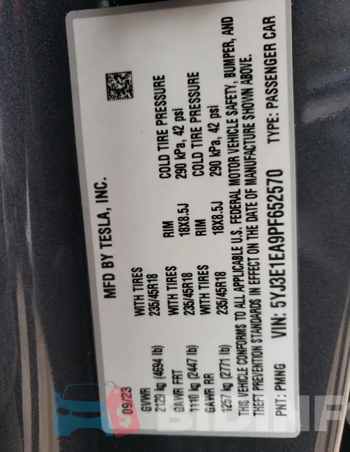 5YJ3E1EA9PF652570 Photo# 12