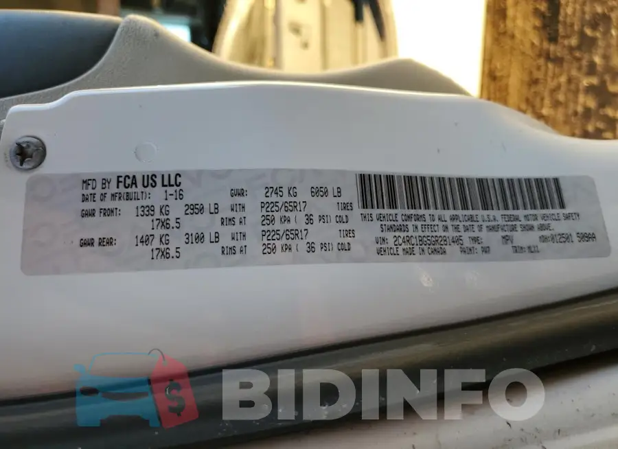2C4RC1BG5GR281405 Photo# 14