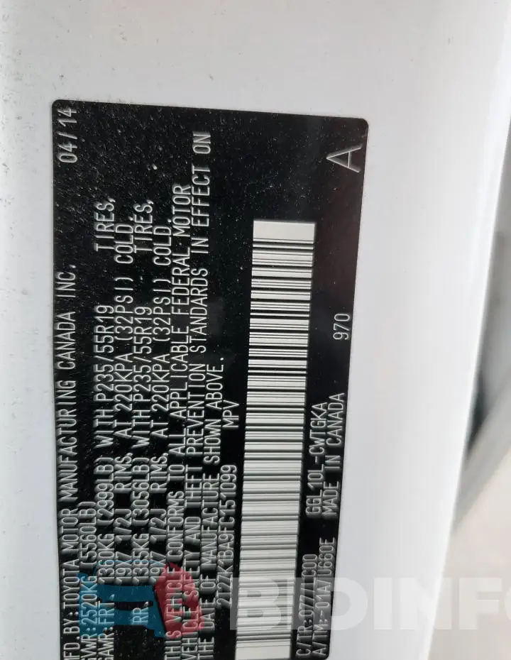 2T2ZK1BA9FC151099 Photo# 12