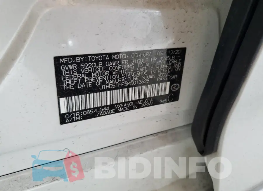 JTHD51FF5M5013628 Photo# 13