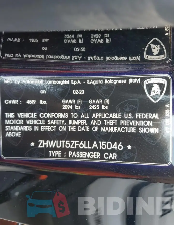 ZHWUT5ZF6LLA15046 Photo# 12