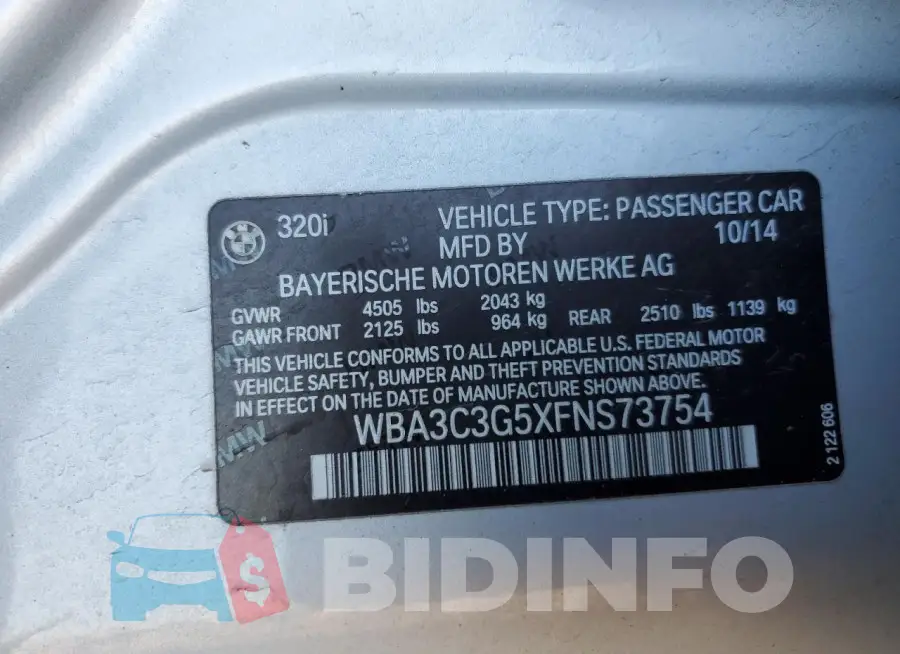 WBA3C3G5XFNS73754 Photo# 12