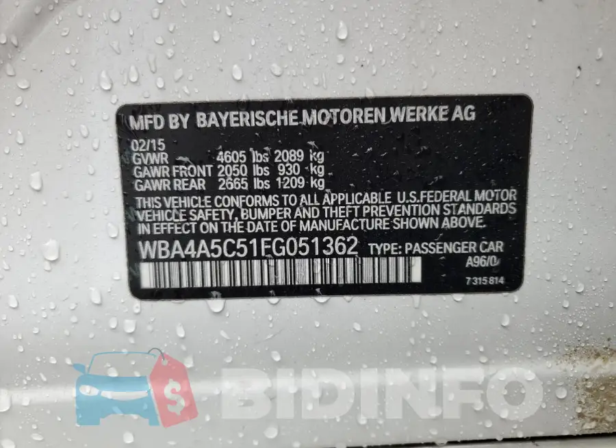 WBA4A5C51FG051362 Photo# 13