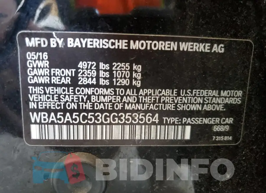 WBA5A5C53GG353564 Photo# 12
