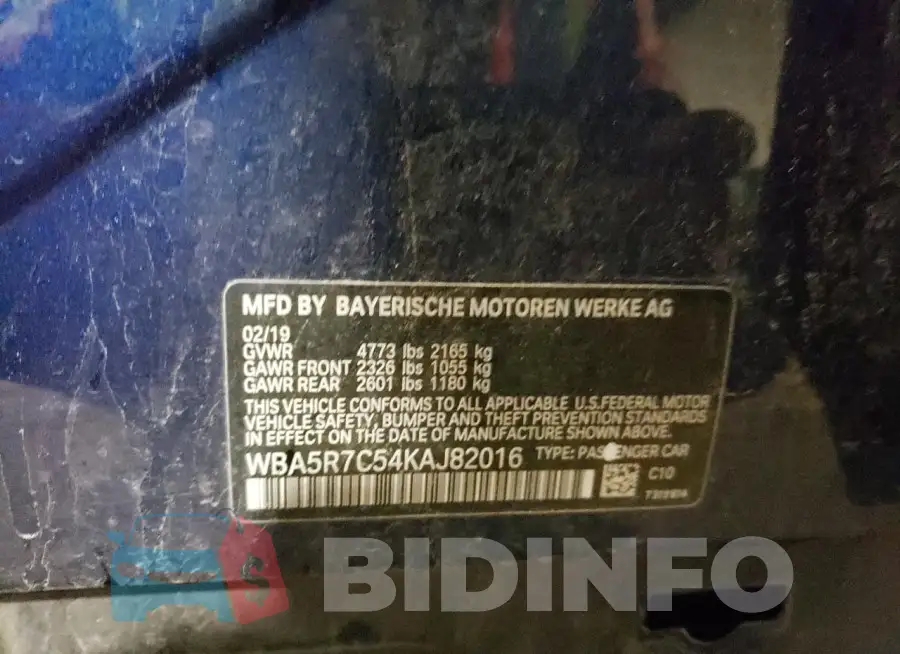 WBA5R7C54KAJ82016 Photo# 13