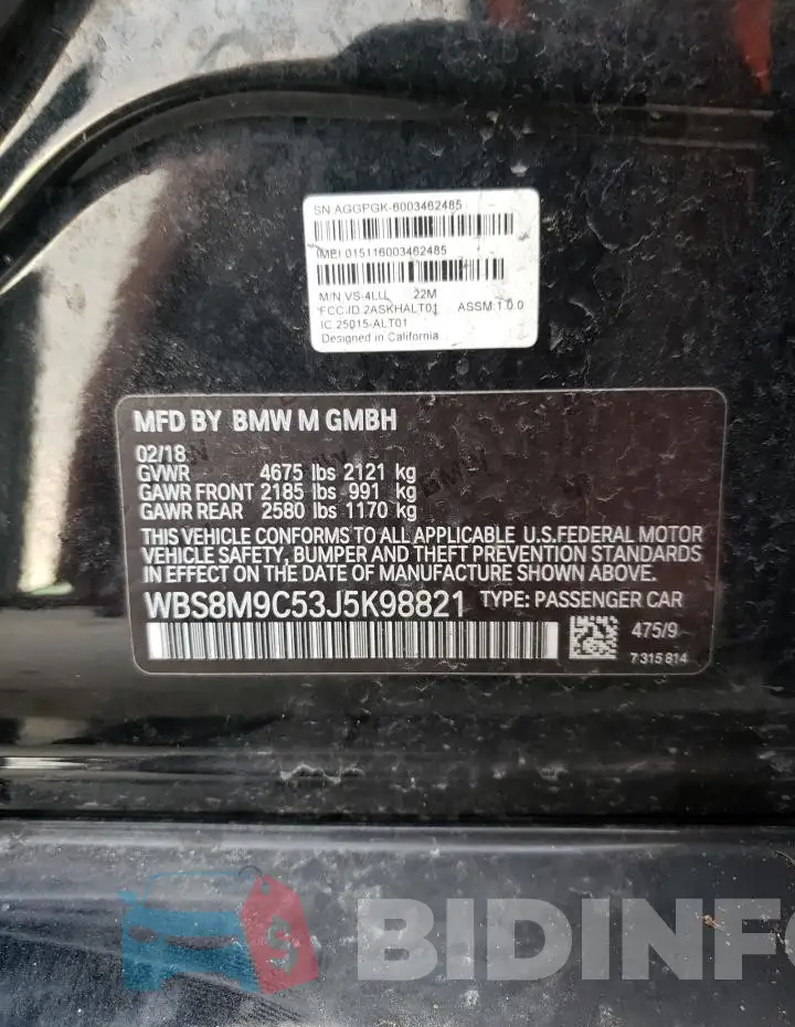 WBS8M9C53J5K98821 Photo# 13