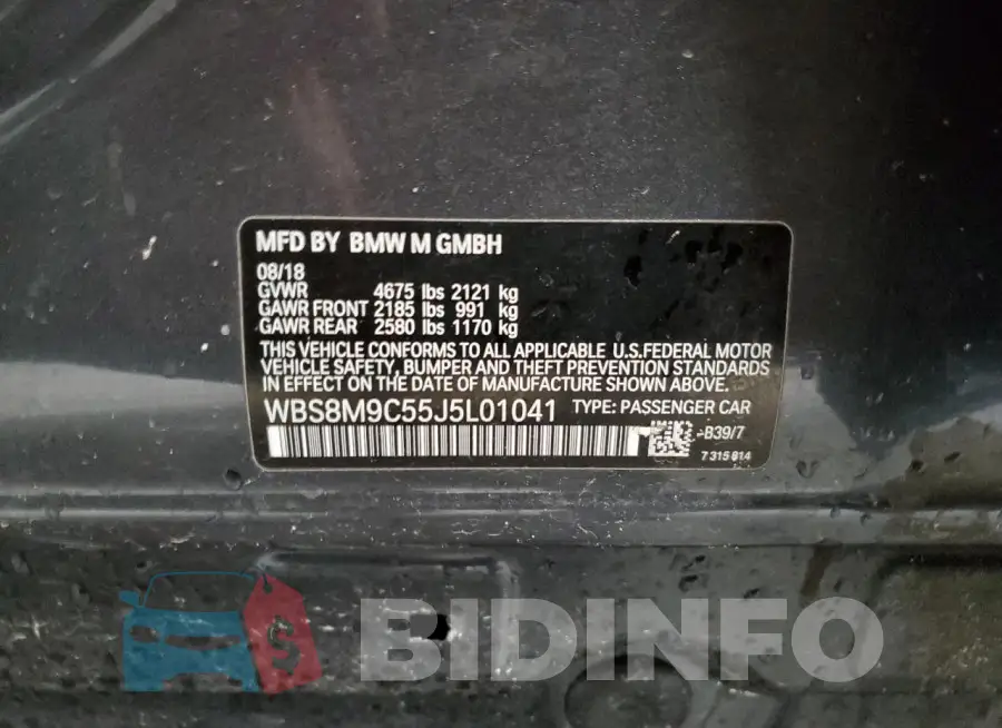 WBS8M9C55J5L01041 Photo# 13