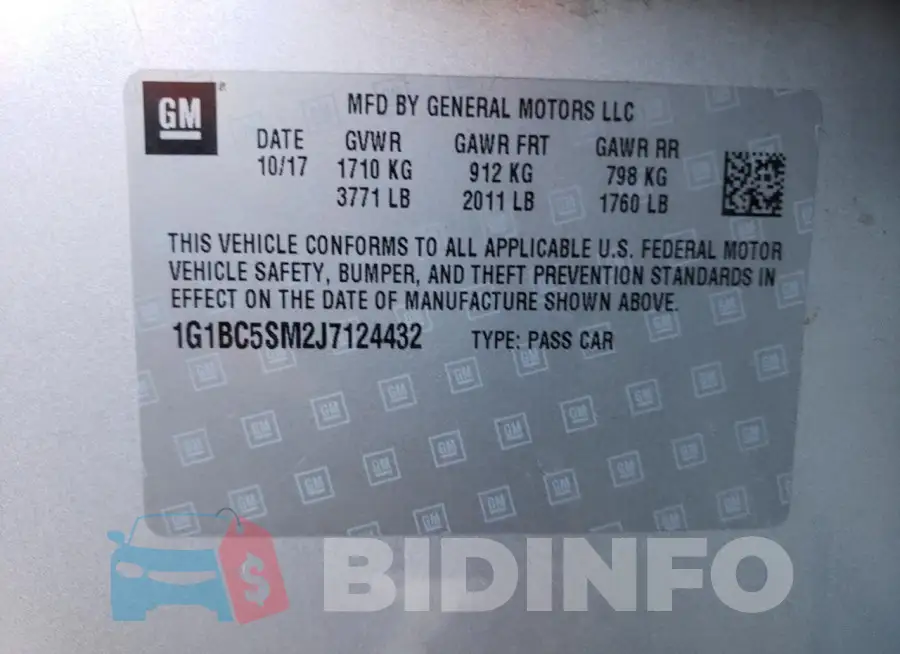 1G1BC5SM2J7124432 Photo# 12