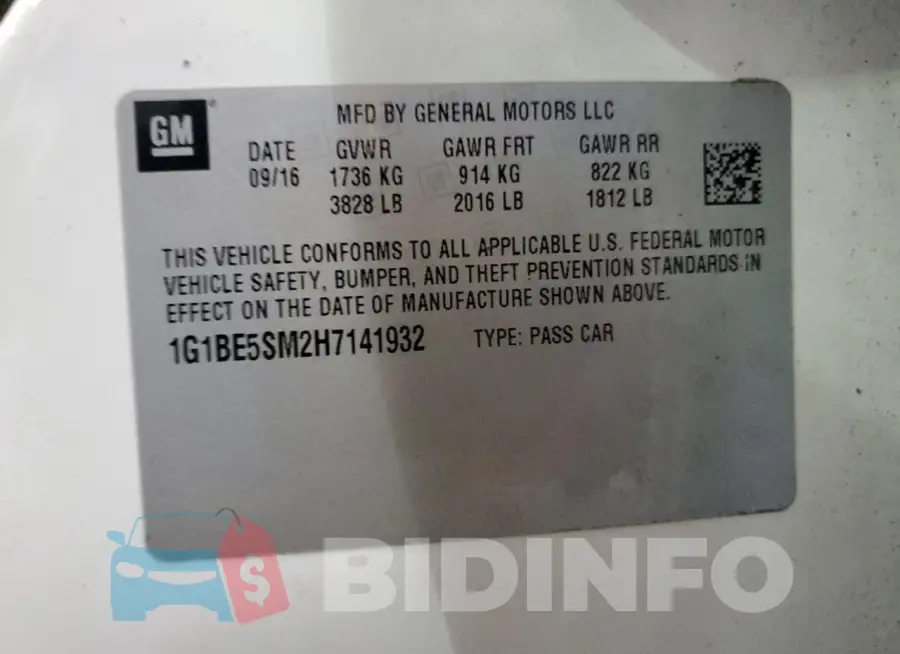 1G1BE5SM2H7141932 Photo# 13