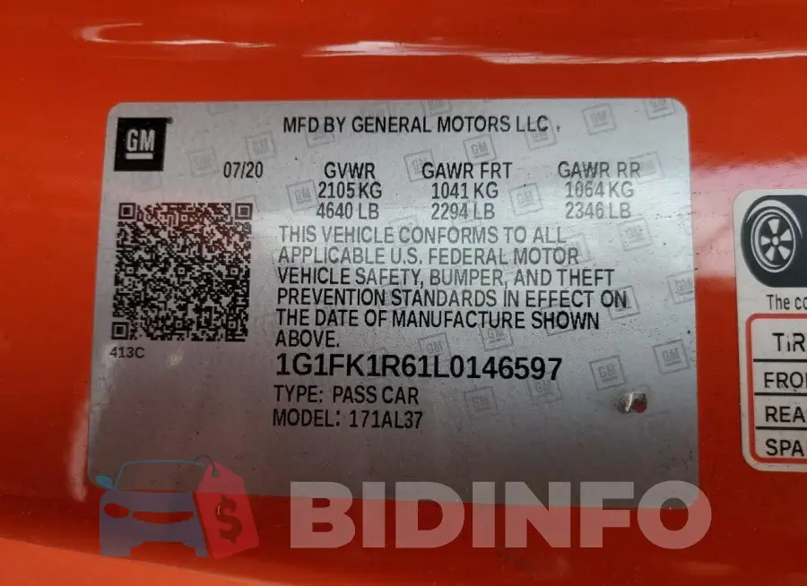 1G1FK1R61L0146597 Photo# 12