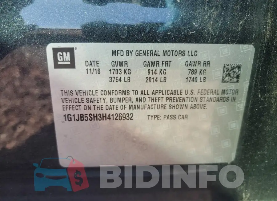 1G1JB5SH3H4126932 Photo# 12