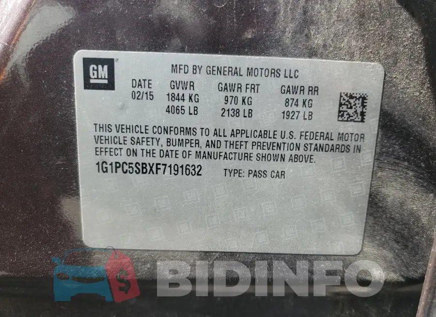 1G1PC5SBXF7191632 Photo# 13