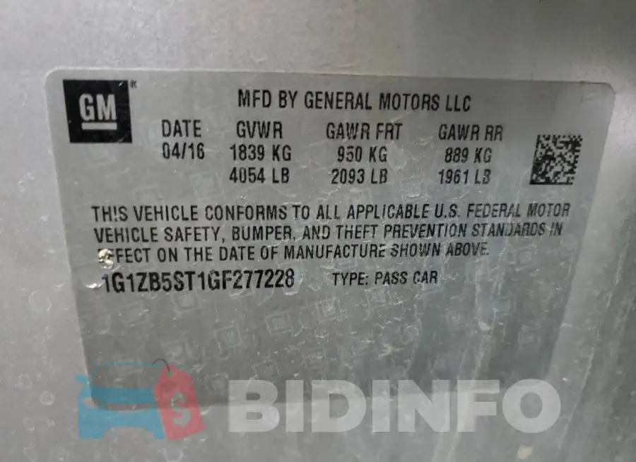 1G1ZB5ST1GF277228 Photo# 12