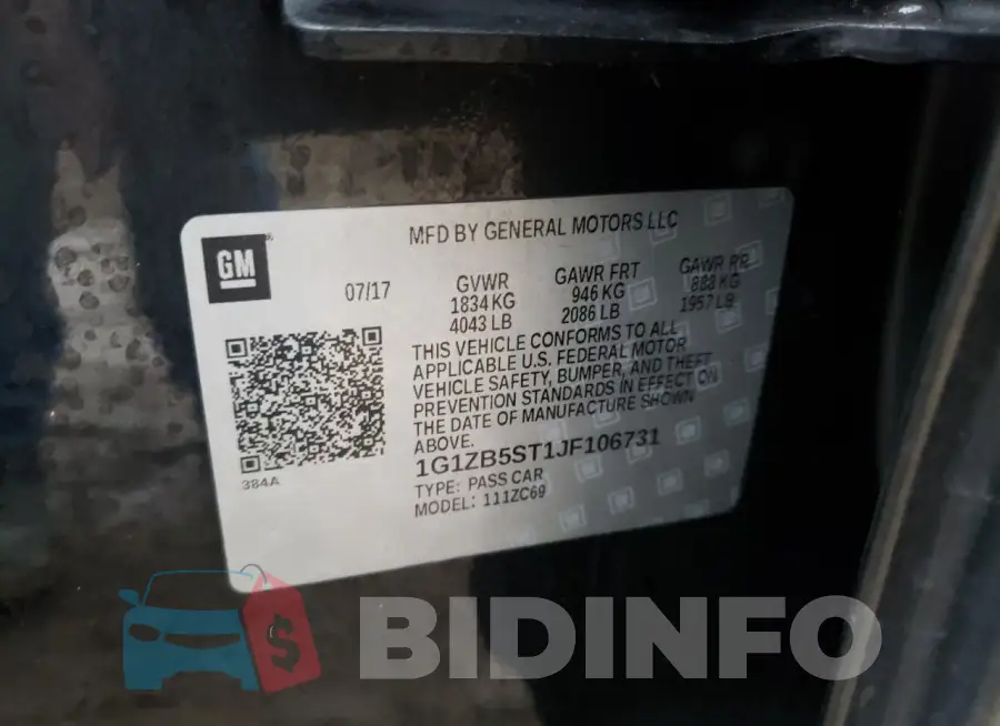 1G1ZB5ST1JF106731 Photo# 12