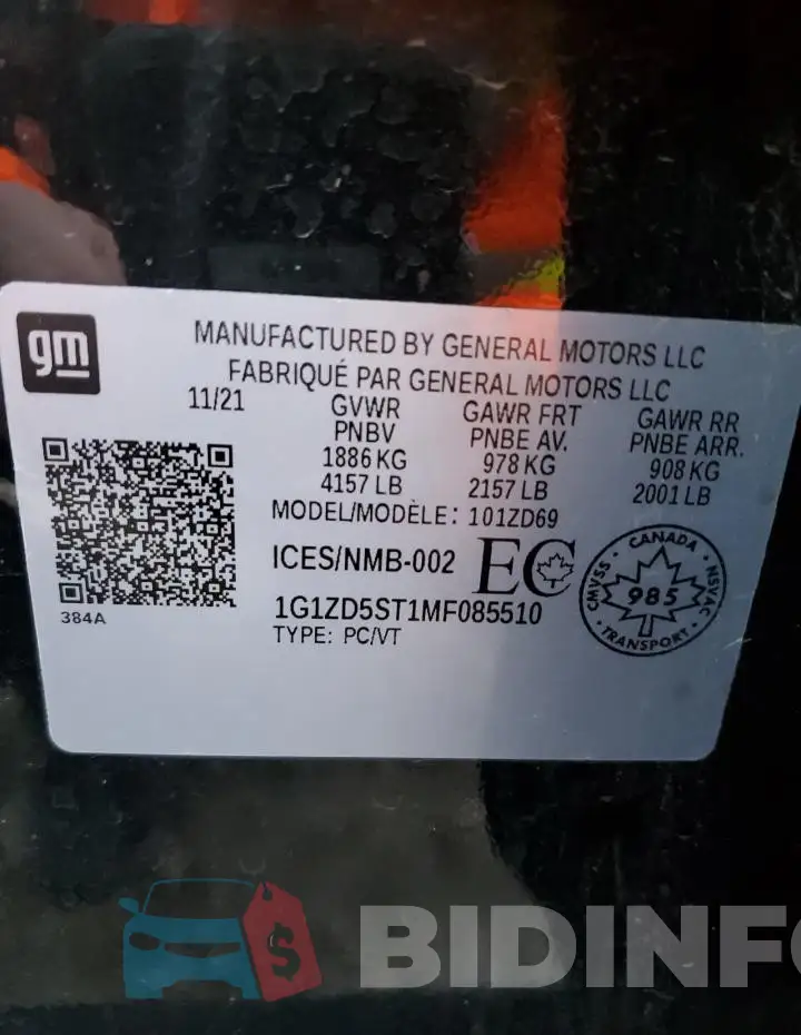 1G1ZD5ST1MF085510 Photo# 13