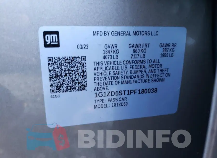 1G1ZD5ST1PF180038 Photo# 13