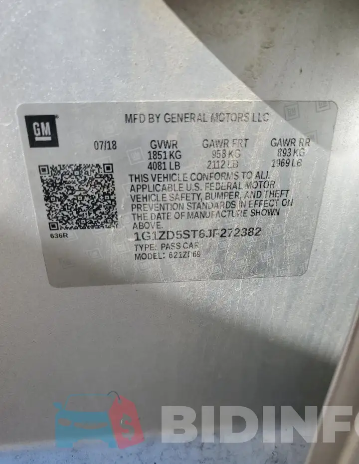 1G1ZD5ST6JF272382 Photo# 12