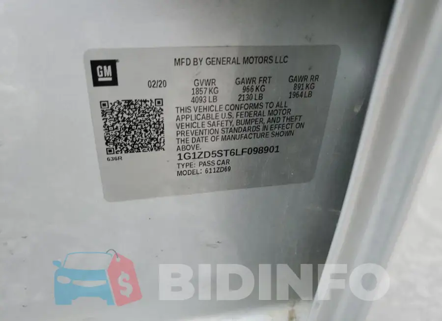 1G1ZD5ST6LF098901 Photo# 12