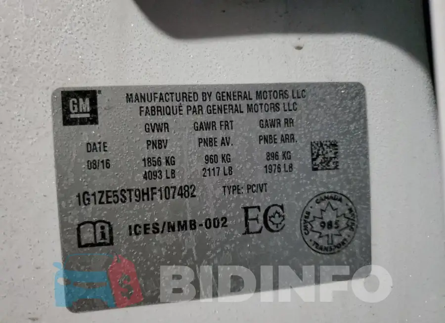 1G1ZE5ST9HF107482 Photo# 13
